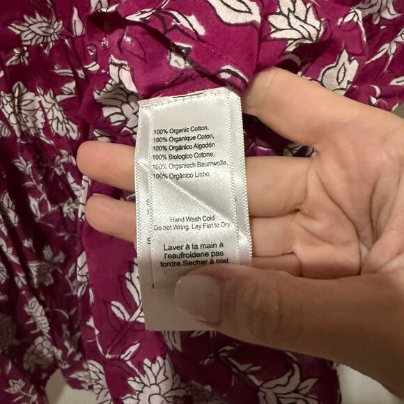 Emerson Fry Tomas Love Isla Boho Peasant Shift Mini Dress Sangria Park Print - Picture 4 of 6